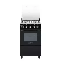 BRUHM Cuisinière à Gaz 50x50 cm | 4 Feux | Four & Grill | Noir | BGC-5540IB