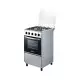 BRUHM Cuisinière à Gaz 50x50 cm | 4 Feux | Four & Grill | Argent (Silver) | BGC-5540IF