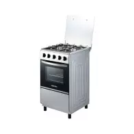 BRUHM Cuisinière à Gaz 50x50 cm | 4 Feux | Four & Grill | Argent (Silver) | BGC-5540IF