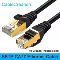 Câble Patch CAT7 RJ45 (8 Paires) 1m | Réseau Lan SSTP Blindé | 10G, 600 MHz, Haute Performance