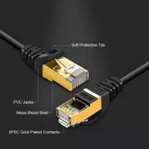 Câble Patch CAT7 RJ45 (8 Paires) 1m | Réseau Lan SSTP Blindé | 10G, 600 MHz, Haute Performance