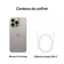 Apple iPhone 15 Pro Max 256 Go | Puce A17 Pro & Zoom Optique 5x