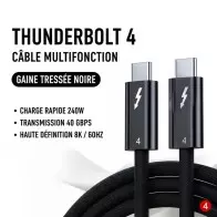 Câble Thunderbolt 4 Coaxial | 40 Gbps | Power Delivery 100W | 2m