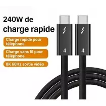Câble Thunderbolt 4 Coaxial | 40 Gbps | Power Delivery 100W | 2m
