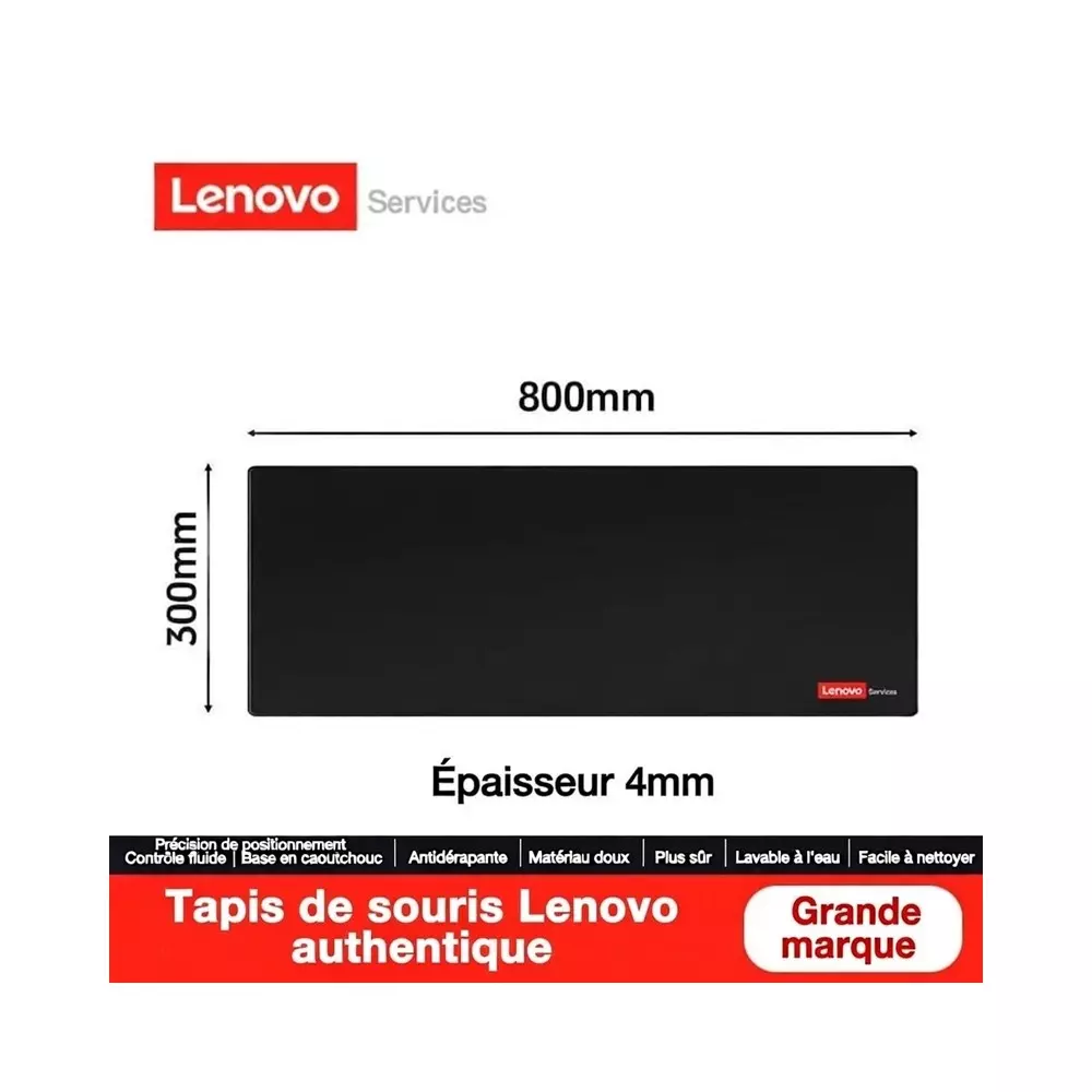 Lenovo Classic Mouse Pad Black | Tapis de Souris XXL Haute Précision