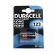 Pile Duracell Ultra Lithium 123 3V  Longue Durée  Alarme & Photo