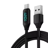 Câble USB-C vers USB-C 120W | Écran LED Puissance | Nylon Tressé Charge Rapide PD
