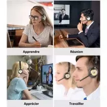 Casque Bluetooth Professionnel  Micro Anti-Bruit ENC  Station de Charge