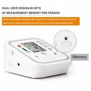 Moniteur de pression artérielle mémoire de 99 lectures, mode 2 utilisateurs, haut-parleur, grand écran LCD