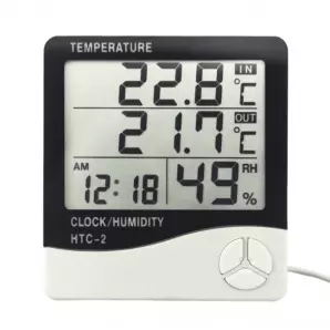 Thermomètre Hygromètre Numérique LCD | Intérieur / Extérieur avec Sonde Filaire