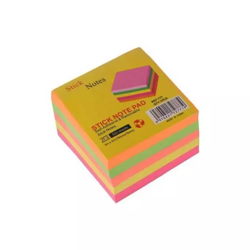 Post it 3x3 de 5 couleurs - 400 feuilles + support