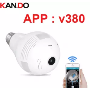 Caméra Ampoule V380 WiFi 1080P | Surveillance Panoramique 360° (E27)