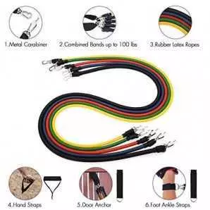 Ensemble de bandes de résistance de puissance - Home Gym Extreme - avec sac de voyage et accessoires d'exercice