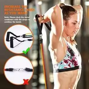 Ensemble de bandes de résistance de puissance - Home Gym Extreme - avec sac de voyage et accessoires d'exercice