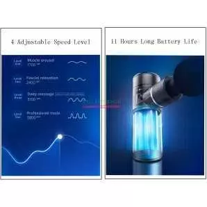 Pistolet de Massage musculaire KICA, masseur de tissus profonds du corps avec 4 têtes