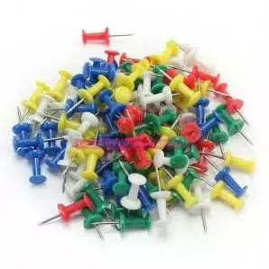 Boite de 39 Punaises Multicolore en Plastique pour Tableau