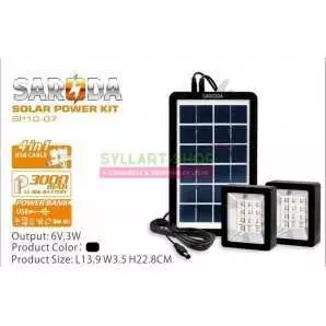 Kit d'alimentation solaire Saroda - 2 lampes, batterie externe