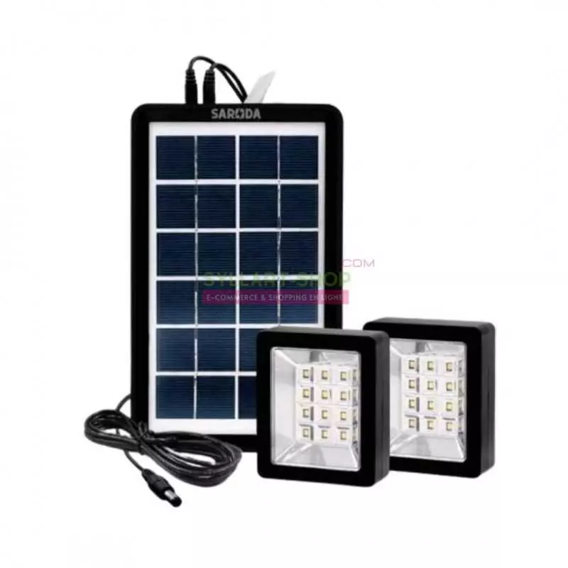 Kit d'alimentation solaire Saroda - 2 lampes, batterie externe