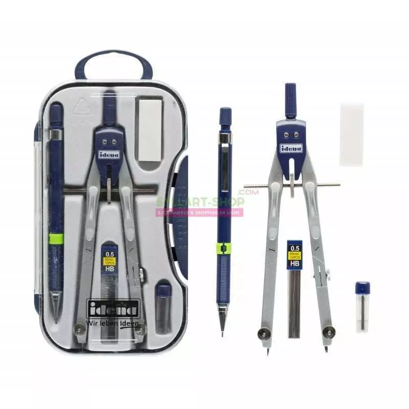 Coffret Compas de Précision Idena Balustre - Mine 0.5 mm HB