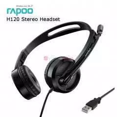 Casque Filaire USB RAPOO H120 | Stéréo HD | Micro Anti-Bruit à Rotation 360°
