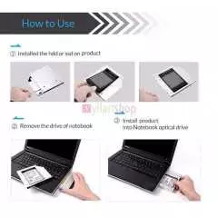 Support de disque dur 2,5 pouces pour CD / DVD-ROM universel 12.7mm