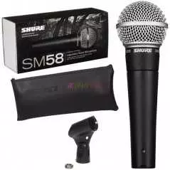 Microphone dynamiques Shure SM58 + Pince et trousse inclus