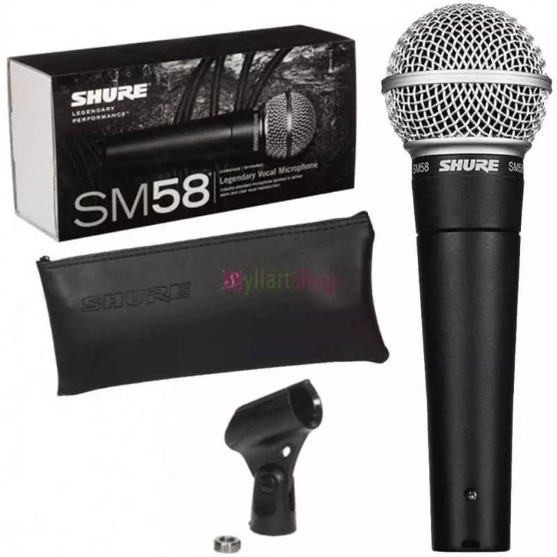 Microphone dynamiques Shure SM58 + Pince et trousse inclus