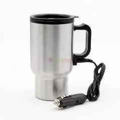 Tasse de voyage automatique chauffée en acier inoxydable 16oz 12v allume-cigare de voiture avec chargeur