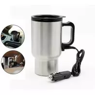 Tasse de voyage automatique chauffée en acier inoxydable 16oz 12v allume-cigare de voiture avec chargeur