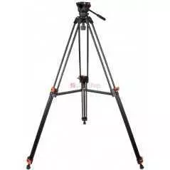 Trépied en aluminium COMAN DF16L avec tête vidéo Q5 d'une hauteur de 1,86m
