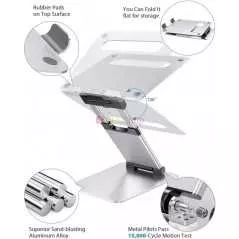 Support ergonomique pour ordinateur portable hauteur réglable de 5,3 cm à 35,1 cm supporte jusqu'à 10 kg