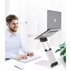 Support ergonomique pour ordinateur portable hauteur réglable de 5,3 cm à 35,1 cm supporte jusqu'à 10 kg