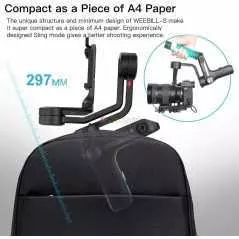 Stabilisateur Gimbal 3 axes Zhiyun Weebill S Reflex Compatible, Sony, Nikon et Panosonic Stabilisateur Gimbal 3 axes Zhiyun Weebill S Reflex Compatible, Sony, Nikon et Panosonic