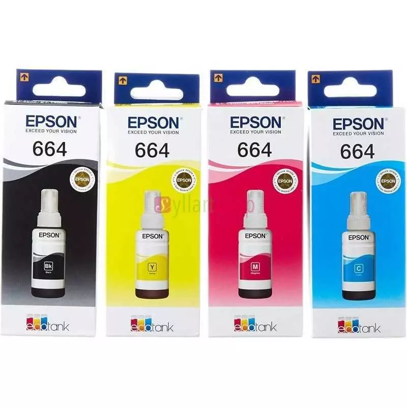 Encre Epson 664 Ecotank Bouteille d'encre Noir-cyan-magenta-jaune-Light magenta-Light Cyan
