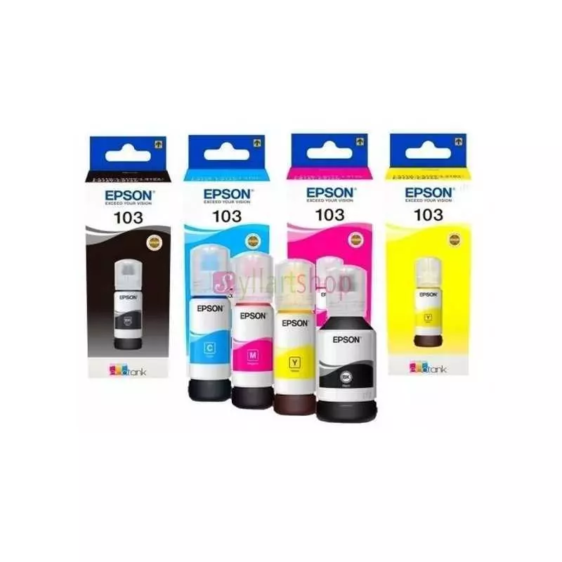 Bouteille d'encre Epson 103 Ecotank Noir-cyan-magenta-jaune