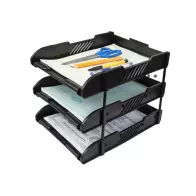 Organisateur de bureau en plastique de bonne qualité à 3 couches