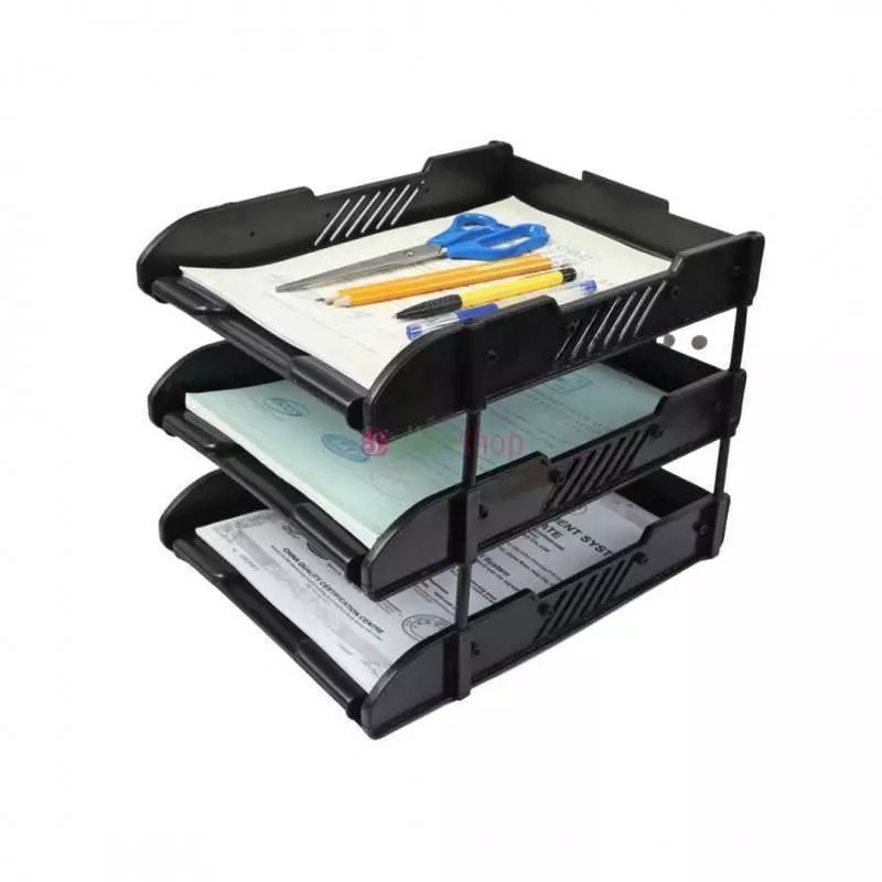 Organisateur de bureau en plastique de bonne qualité à 3 couches