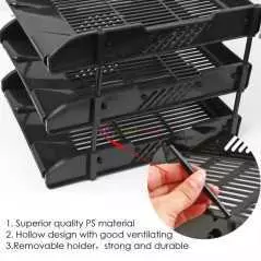 Organisateur de bureau en plastique de bonne qualité à 3 couches