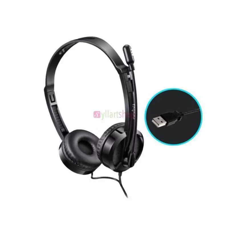 Casque Filaire USB RAPOO H120 | Stéréo HD | Micro Anti-Bruit à Rotation 360°