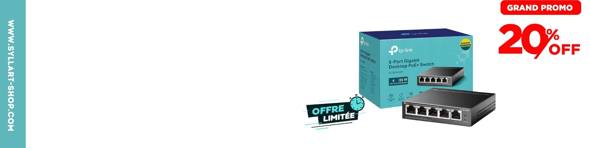 Switch TP-Link TL-SG1005P | 5 Ports Gigabit (1000 Mbps) | 4 Ports PoE+ | Budget 65W | Plug & Play