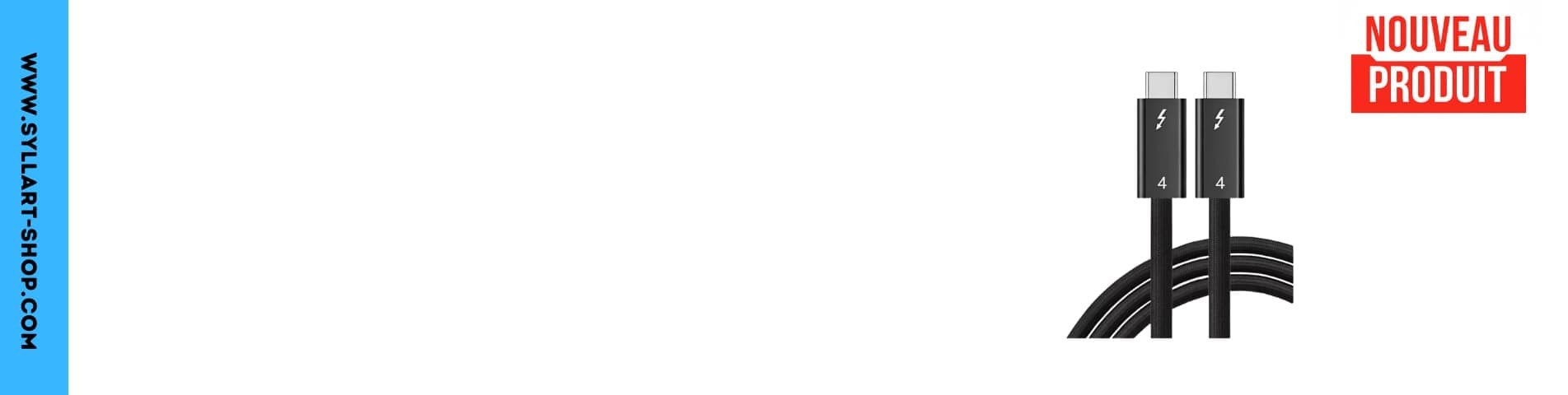 Câble Thunderbolt 4 Coaxial | 40 Gbps | Power Delivery 100W | 2m